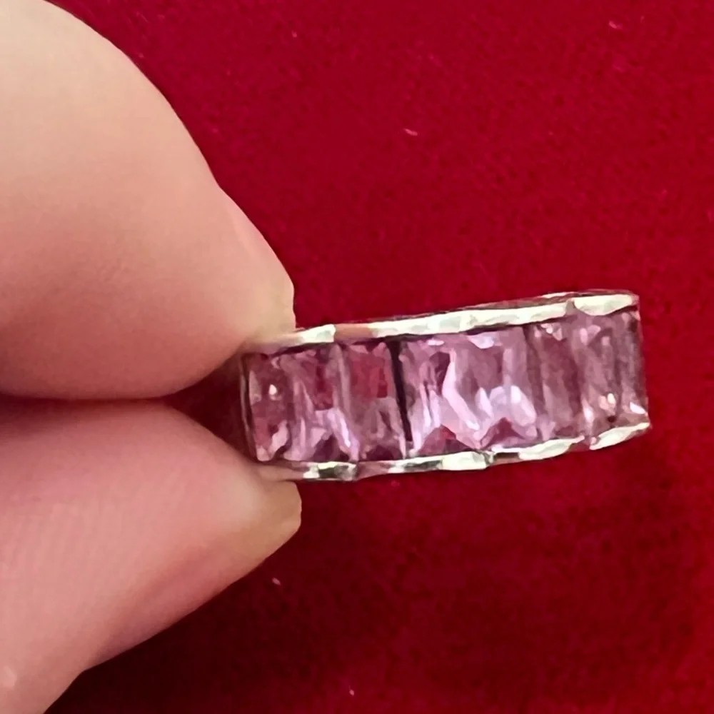 Vintage morganite sterling silver ring